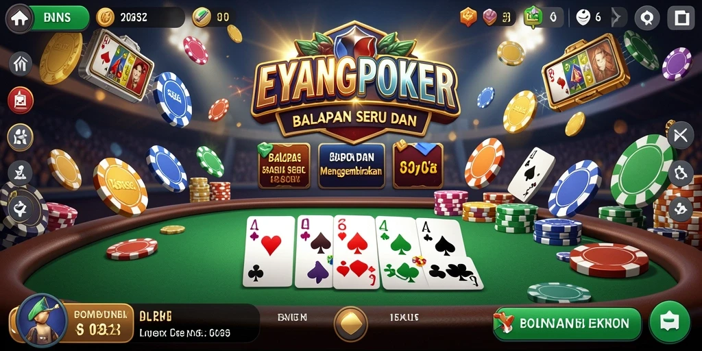 Tampilan screenshot gameplay EYANGPOKER dengan aksi balapan yang mendebarkan.