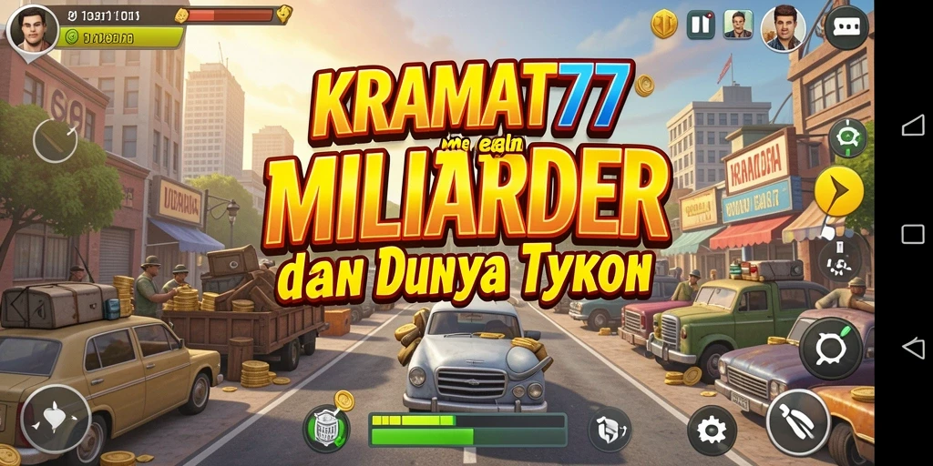 Screenshot gameplay KRAMAT77 menunjukkan aktivitas pengelolaan bisnis yang seru.