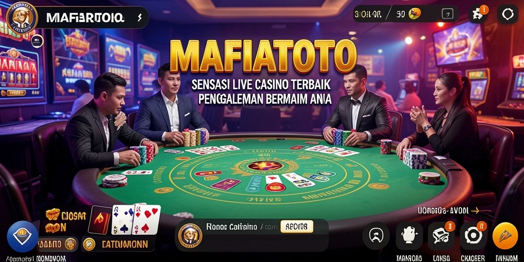 Screenshot MAFIATOTO menampilkan dealer profesional dalam aksi di meja Live Casino.