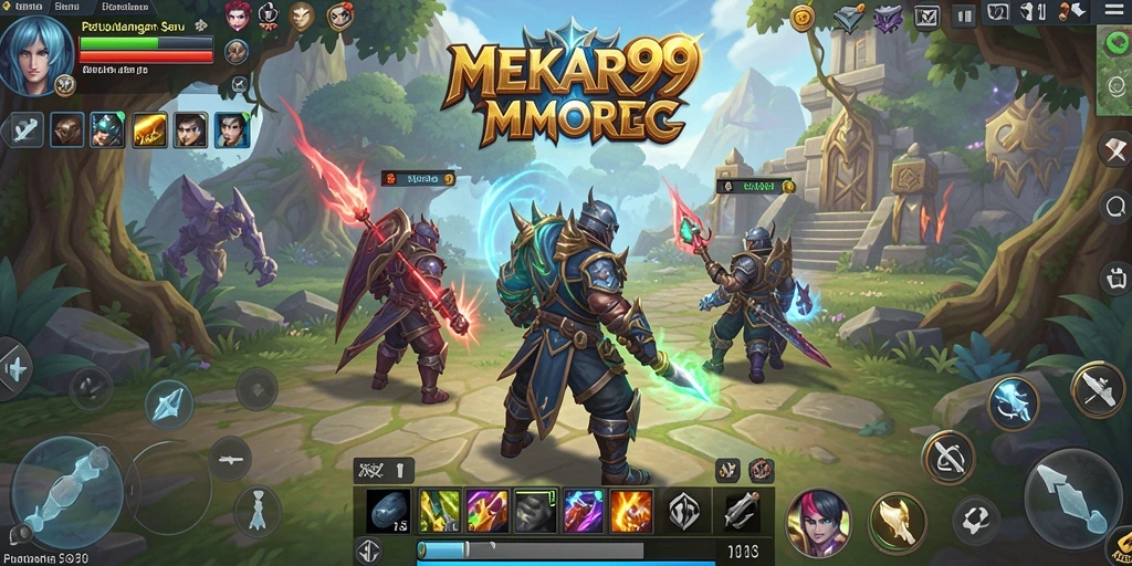 Penggambaran mendebarkan gameplay petualangan MMORPG di MEKAR99.