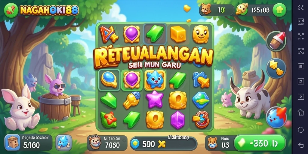 Tangkapan layar gameplay NAGAHOKI88 menampilkan keseruan mencocokkan item.
