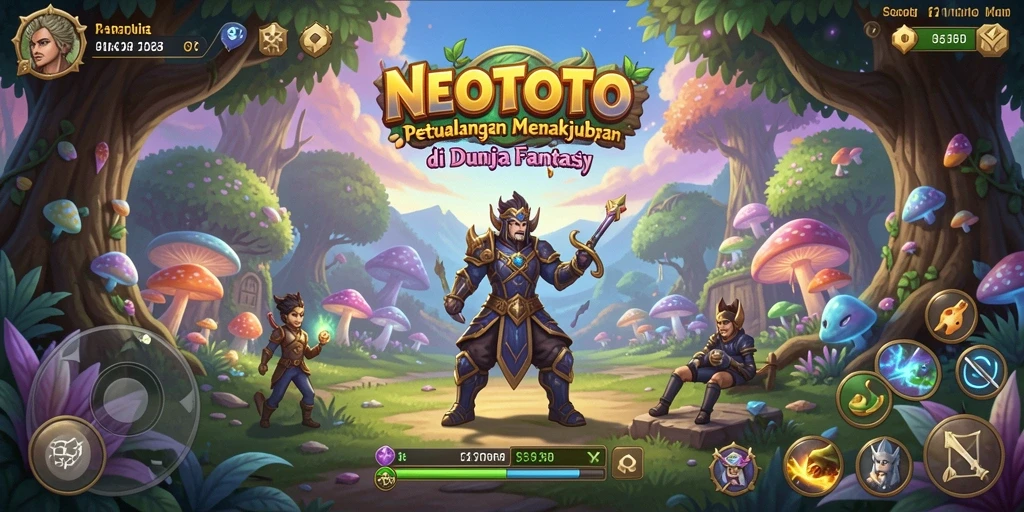 Tangkapan layar NEOTOTO yang menunjukkan aksi dan eksplorasi petualangan.