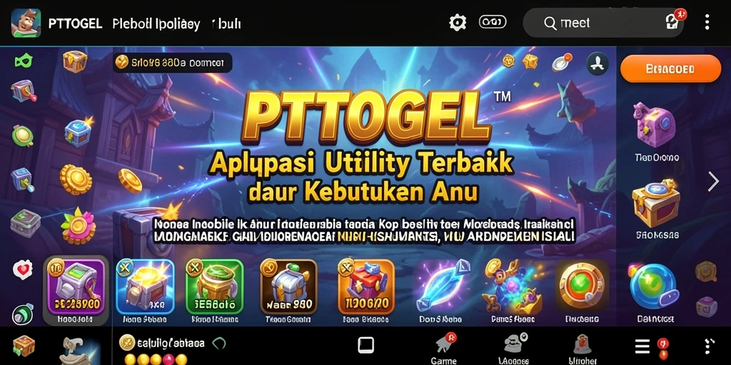 Tampilan antarmuka utama PTTOGEL dengan berbagai fitur utility.