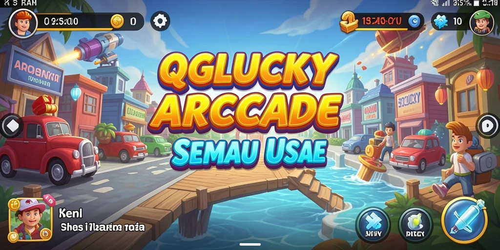 Tampilan gameplay seru QGLUCKY yang penuh warna.